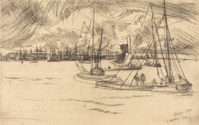 Amsterdam vom Tolhuis, 1863 von James Abbott McNeill Whistler