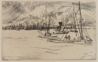 Amsterdam, vom Tolhuis, 1863 von James Abbott McNeill Whistler