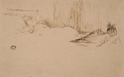 Mädchen liest im Bett von James Abbott McNeill Whistler