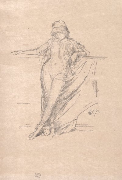 Kleine drapierte Figur, die sich lehnt, 1894 von James Abbott McNeill Whistler