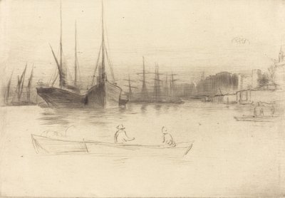 Dampfschiffe vor dem Turm, 1875 von James Abbott McNeill Whistler