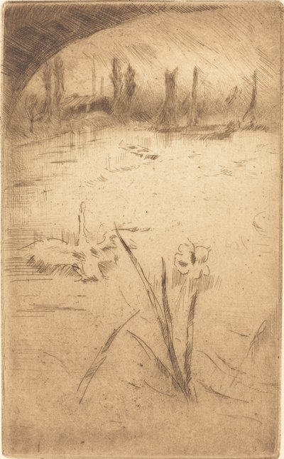 Schwan und Iris, veröffentlicht 1883 von James Abbott McNeill Whistler