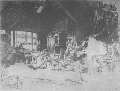 Die Schmiede, 1880, 1904 von James Abbott McNeill Whistler