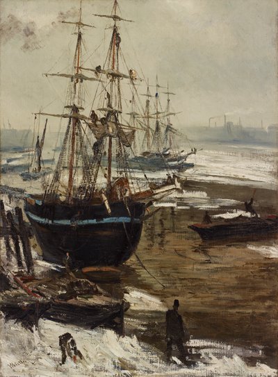 Die Themse im Eis, 1860 von James Abbott McNeill Whistler