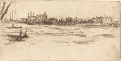 Die unruhige Themse, ca. 1875 von James Abbott McNeill Whistler