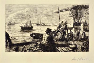 Ein Marktschiff, Holland von James Clarke Hook