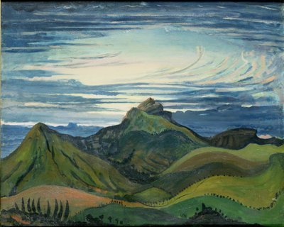 Sonnenuntergang in den Pyrenäen, ca. 1912-13 von James Dickson Innes
