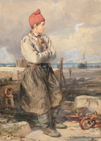 Französische Küstenszene mit Fischerjunge von James Duffield Harding