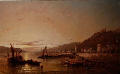 Fischerboote bei Sonnenuntergang von James Edwin Meadows