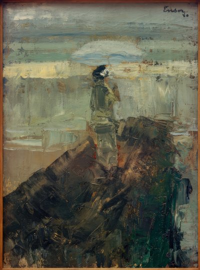 Die Dame auf dem Wellenbrecher von James Sidney Ensor