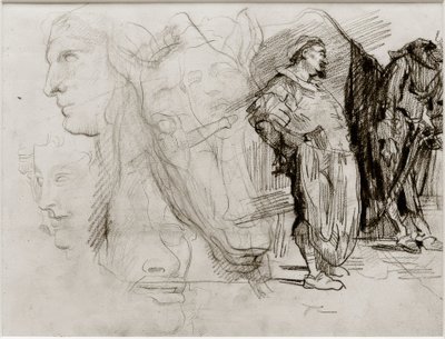 Don Quixote und Pferdekopf von James Sidney Ensor