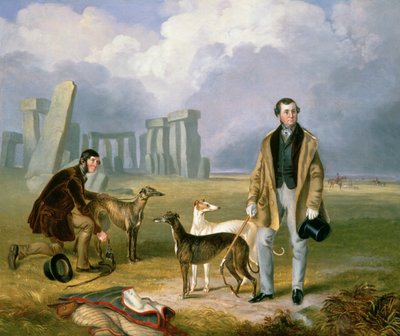 Charles Randell mit Windhunden, 1849 von James Flewitt Mullock