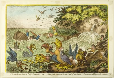 Ein großer Strom aus einem hübschen Brunnen von James Gillray