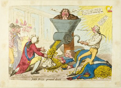 John Bull wird zermalmt von James Gillray