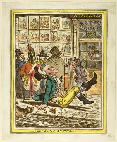 Sehr rutschiges Wetter von James Gillray