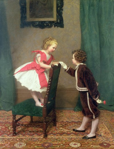 Miss Lilys erste Flirtation, 1867 von James Haylar