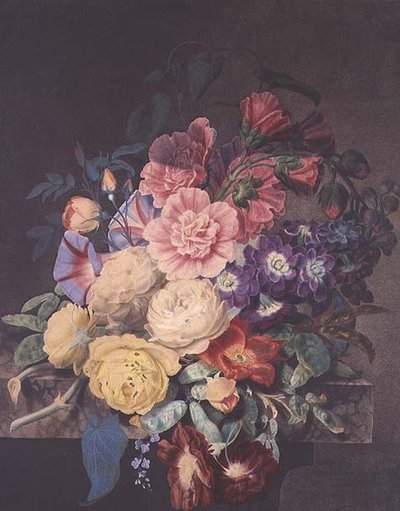 Stockrosen und Rosen von James Hewlett