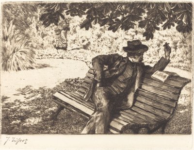 Denoisel liest im Garten von James Jacques Joseph Tissot