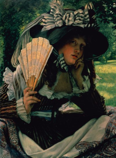 Mädchen mit einem Fächer von James Jacques Joseph Tissot