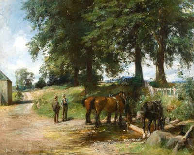 Pferde tränken von James Lawton Wingate