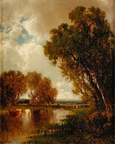 Kühe in der Landschaft von James McDougal Hart