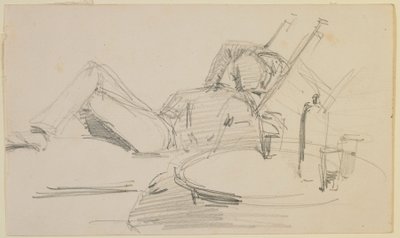 Ein Mann, der auf einem Bett liegt von James Abbott McNeill Whistler