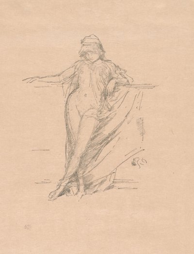 Kleine drapierte Figur, lehnend von James Abbott McNeill Whistler