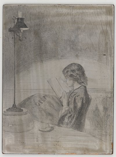 Lesen bei Lampenlicht von James Abbott McNeill Whistler