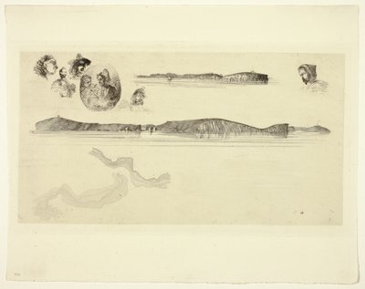 Skizzen auf der Küstenvermessungsplatte von James Abbott McNeill Whistler