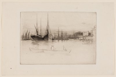 Dampfschiffe vor dem Turm von James Abbott McNeill Whistler