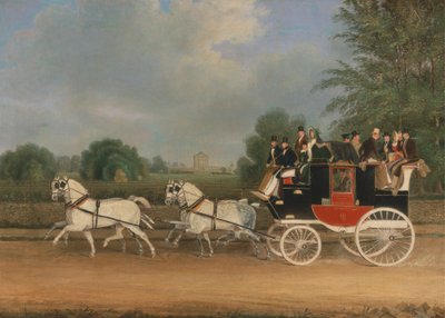 Der London-Faringdon Kutschwagen passiert Buckland House, Berkshire von James Pollard