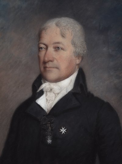 Marquis de Lafayette (Pastell auf grauem Papier) von James Sharples