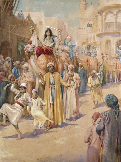 Eine arabische Hochzeitsprozession durch Kairo von James Shaw Crompton