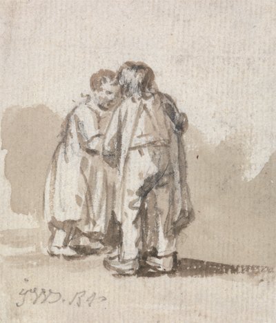 Ein Junge und ein Mädchen im Gespräch von James Ward