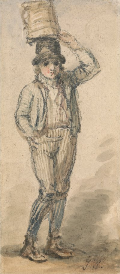 Junge mit einem Eimer auf dem Kopf von James Ward