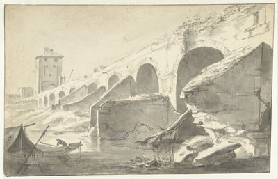 Ponte Molle in Rom (?) von Jan Asselijn