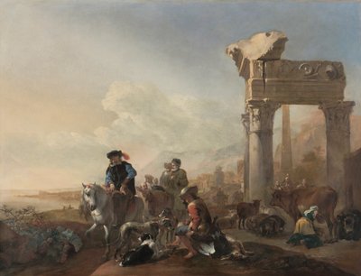 Jäger in der Nähe von Ruinen von Jan Baptist Weenix