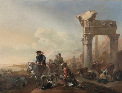 Jäger in der Nähe von Ruinen, 1648 von Jan Baptist Weenix