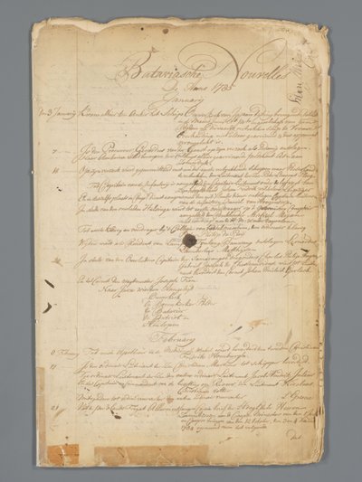 Bataviaasche Nouvelles 1785 von Jan Brandes