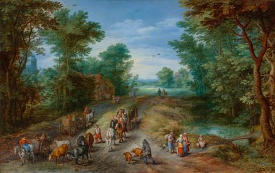 Waldlandschaft mit Reisenden von Jan Brueghel the Elder