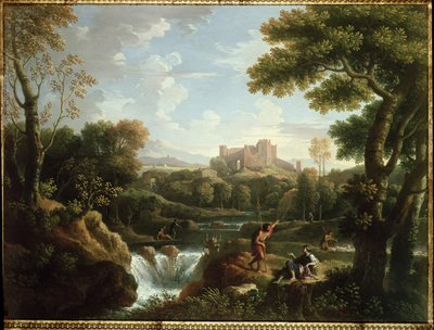 Arkadische Landschaft mit Hirten von Jan Frans van Bloemen