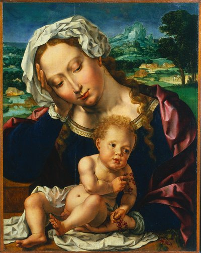Jungfrau und Kind in einer Landschaft, 1531 von Jan Gossaert