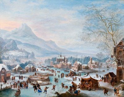 Winterszene mit Schlittschuhläufern von Jan Griffier