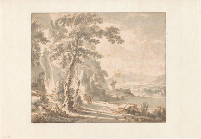 Landschaft mit Reisenden zu Fuß von Jan Hackaert