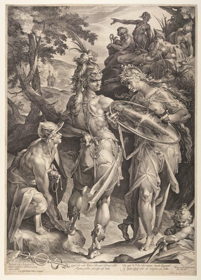 Minerva rüstet Perseus aus von Jan Harmensz. Muller