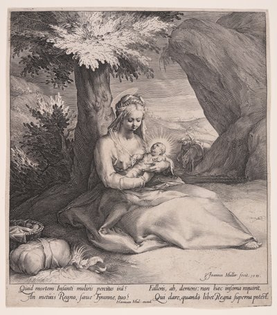 Ruhe auf der Flucht nach Ägypten von Jan Harmensz. Muller