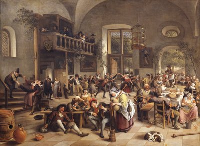 Fest in einem Gasthaus von Jan Havickszoon Steen