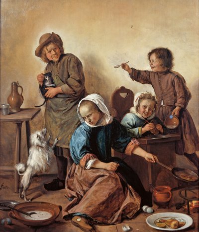 Das Kindermahl, ca. 1665 von Jan Havickszoon Steen