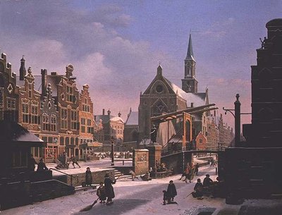 Stadtszene im Winter von Jan Hendrik Verheyen