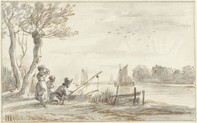 Sommerliches Flussufer von Jan Hulswit